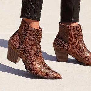 Coconuts by Matisse for Free People Vegan Snakeskin Booties - Never Worn